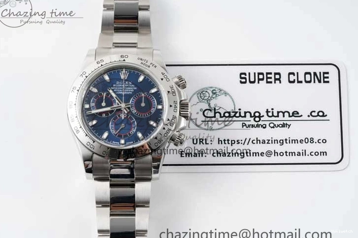 116509 on Best Edition Dial Daytona QF Bracelet SA4130 1:1 SS Blue 0112
